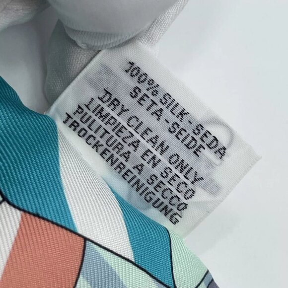 Authentic HERMES Twilly Buckle Design Scarf Blue Silk - Picture 8 of 16